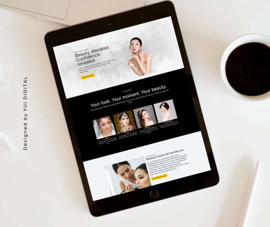 Make Up Artist Web page, Landing page template