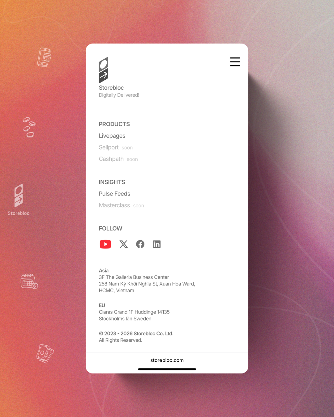screenshot of footer mobile layout