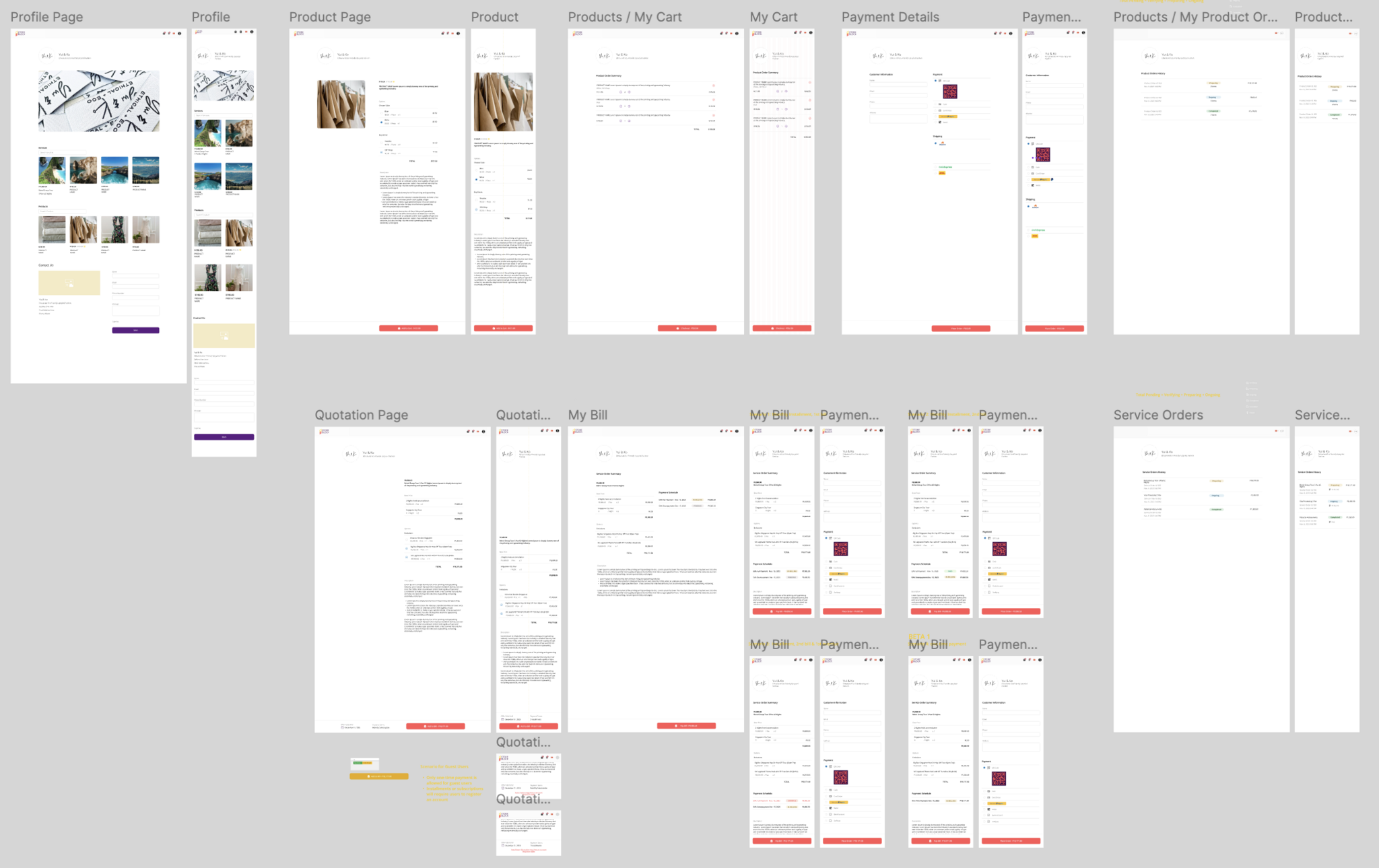 old mockups