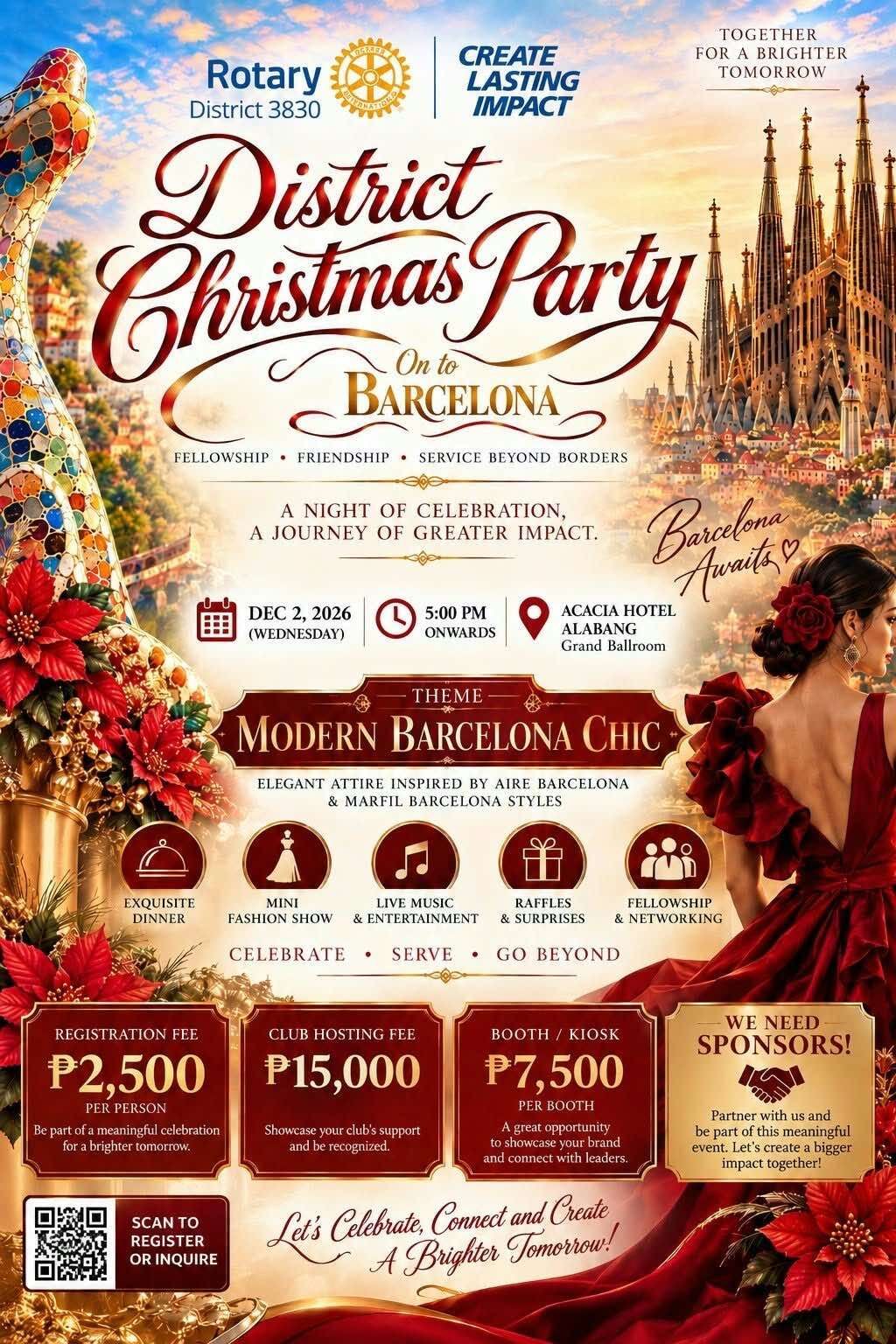 ROTARY DISTRICT 3830 DISTRICT CHRISTMAS PARTY: ON TO BARCELONA